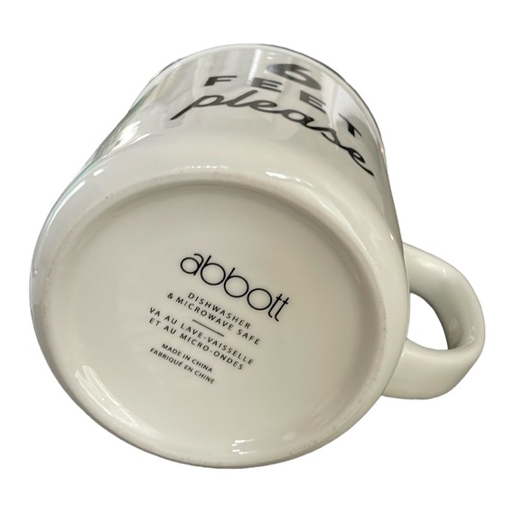 Abbott Collection 6 Feet Please Text Mug, White/Black - Picture 2 of 4